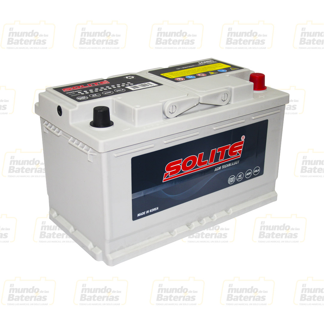 Solite Agm AGM Battery. AGM80. 80Ah 12V. Box L4 (314x174x189mm) - VT  BATTERIES
